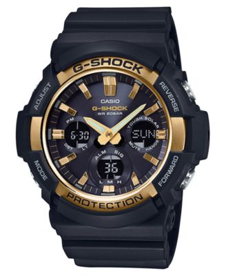 G-Shock - Men's Solar Analog-Digital Black Resin Strap Watch 53mm