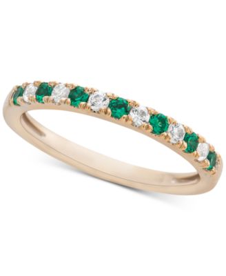 Macy's - Emerald (1/5 ct. t.w.) & Diamond (1/6 ct. t.w.) Band in 14k Gold (Also available in Sapphire)