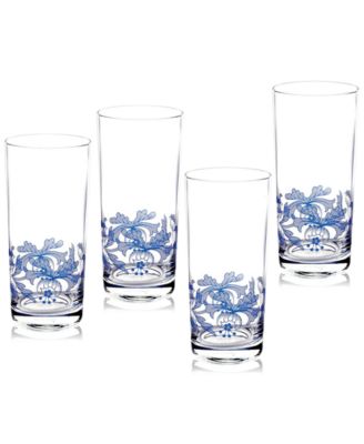 Spode - Blue Italian Highball Glasses, Set of 4