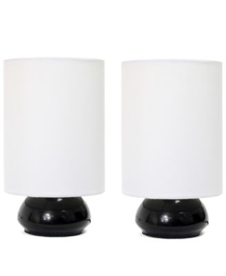 All The Rages - Gemini Colors 2 Pack Mini Touch Table Lamp Set with Fabric Shades