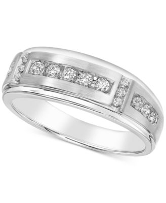 Macy's - Men's Diamond Band (1/2 ct. t.w.) in 10k Yellow Gold or 10k White Gold