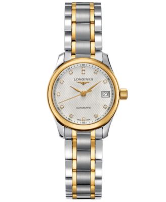 Longines - Watch, Women's Swiss Automatic Master Diamond Accent 18k Gold and Stainless Steel Bracelet 26mm L21285777