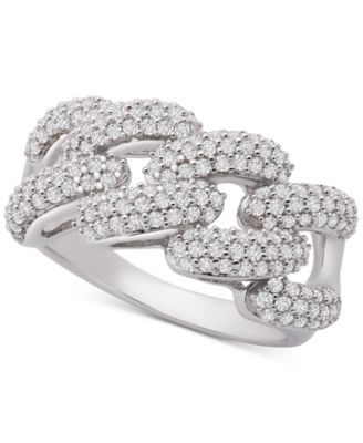 Wrapped in Love - Diamond Link Detail Statement Ring (1 ct. t.w.) in Sterling Silver