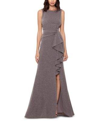 Betsy & Adam - Cascade-Front Glitter Gown