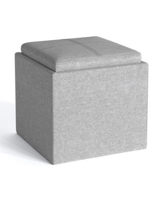 Simpli Home - Rockwood Storage Ottoman, Quick Ship