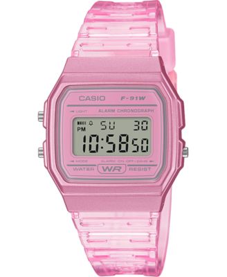Casio - Unisex Digital Pink Jelly Strap Watch 35.2mm