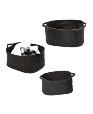 Honey Can Do - Set of 3 Black Cotton Coil Baskets