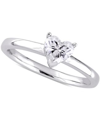 Macy's - Diamond Heart Solitaire Engagement Ring (1/2 ct. t.w.) in 14k White Gold