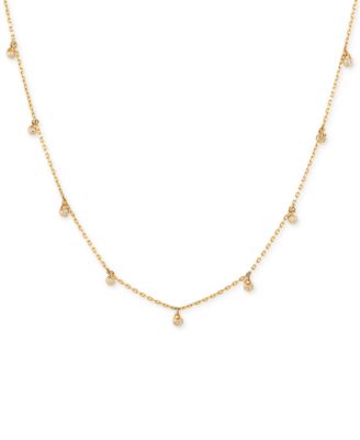 Macy's - Cubic Zirconia Dangle 18" Statement Necklace in 14k Gold