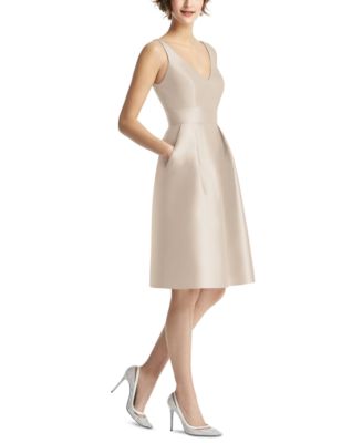 Alfred Sung - V-Neck Fit & Flare Dress