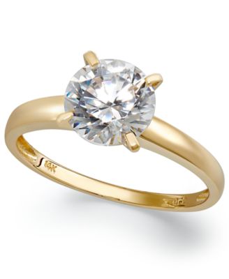 Arabella - 14k Gold Cubic Zirconia Solitaire Ring (3-1/2 ct. t.w.)
