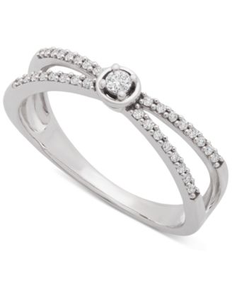 Wrapped - Diamond Crisscross Ring (1/5 ct. t.w.) in 14k White Gold