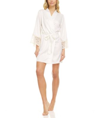 Flora by Flora Nikrooz - Kit Heart Lace Matte Charmeuse Wrap Robe