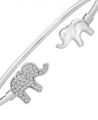Wrapped - Diamond Elephant Cuff Bangle Bracelet (1/4 ct. tw)