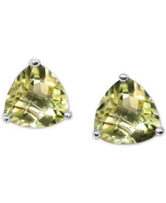 Macy's - Lemon Quartz Trillion Stud Earrings (5 ct. t.w.) in Sterling Silver