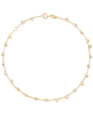 Macy's - Beaded Ankle Bracelet in 10k Gold