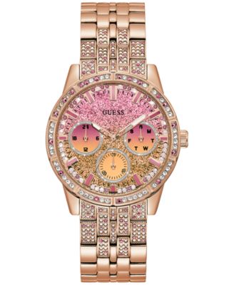 GUESS - Women's Glitz Rose Gold-Tone Stainless Steel Bracelet Watch 40mm