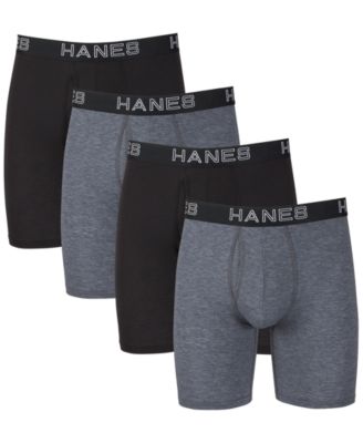Hanes - Men's Ultimate&reg; ComfortFlex Fit&reg; 4-Pk. Moisture-Wicking Long-Leg Boxer Briefs