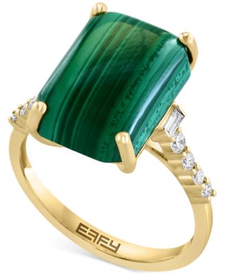 EFFY Collection - Malachite & Diamond (1/5 ct. t.w.) Statement Ring in 14k Gold