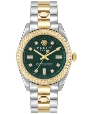 Philipp Plein - Women's Queen Green & Two-Tone Stainless Steel Bracelet Watch 36mm