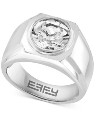 EFFY Collection - Men's White Topaz Solitaire Ring (4-3/4 ct. t.w.) in Sterling Silver