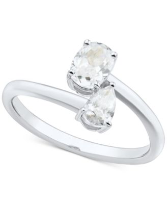 Macy's - Diamond Pear & Oval Bypass Engagement Ring (3/4 ct. t.w.) in 14k White Gold