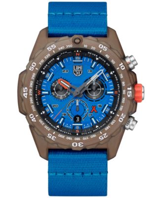 Luminox - Men's Swiss Chronograph Bear Grylls Survival Eco Master Series Blue Strap Watch 45mm