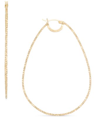 Simone I. Smith - Textured Pear-Shaped Hoop Earrings in 18k Gold-Plated Sterling Silver