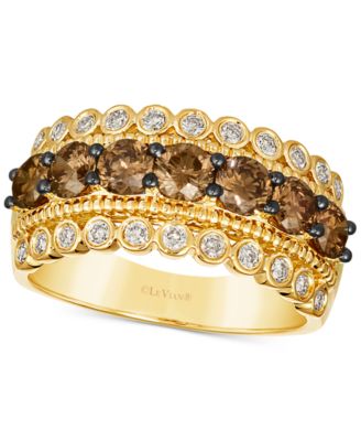 Le Vian - Chocolate Diamond (1-1/4 ct. t.w.) & Nude Diamond (1/3 ct. t.w.) Multirow Ring in 14k Gold (Also Available in Rose Gold or White Gold)