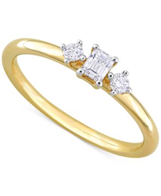 Macy's - Diamond 3-Stone Engagement Ring (1/4 ct. t.w.) in 14k Gold