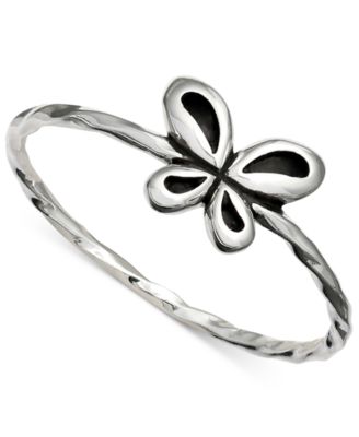 Giani Bernini - Butterfly Oxidized Twist Band Ring in Sterling Silver