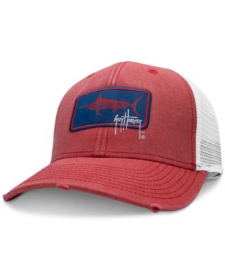 Guy Harvey - Men's Woven Billfish Patch Distressed Trucker Hat