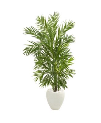 Nearly Natural - 5' Areca Palm Artificial Tree in White Planter