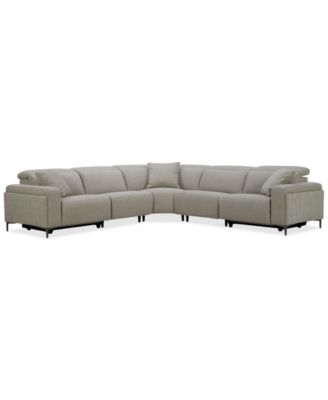 Furniture - 5-Pc. Power Recliner Fabric Sectional Sofa