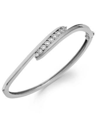 Macy's - Diamond Swirl Bangle Bracelet in Sterling Silver (1/4 ct. t.w.)