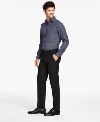 Alfani - Men's Slim-Fit Stretch Navy Blue Solid Suit Pants