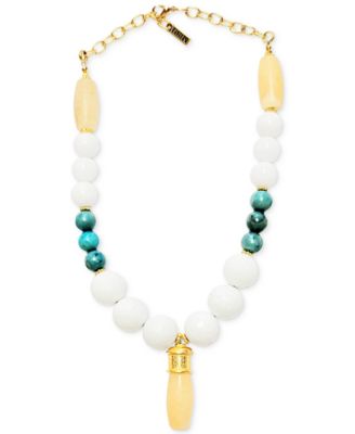 MINU Jewels - Gold-Tone Jade & Turquoise Pendant Necklace, 16" +2" extender