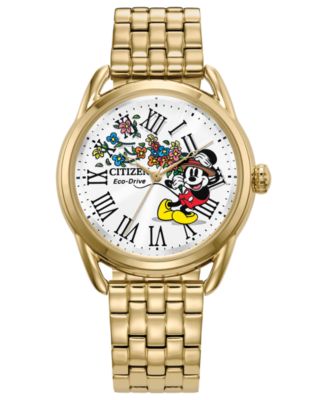 Citizen - Women's Mickey Mouse Gold-Tone Stainless Steel Bracelet Watch 36mm