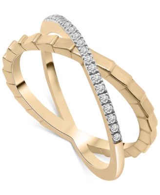 Audrey by Aurate - Diamond Crossover Ring (1/10 ct. t.w.) in Gold Vermeil