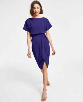 PUMA testing122 - Belted Blouson Wrap Sheath Dress