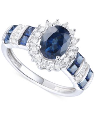 Macy's - Emerald (2 ct. t.w.) & Diamond (3/8 ct. t.w.) Halo Ring in 14k Gold (Also in Ruby & Sapphire)