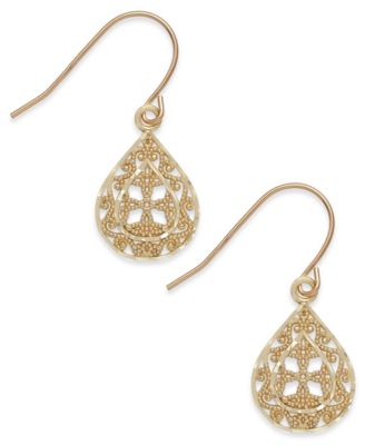 Macy's - Filigree Teardrop Earrings in 10k Gold