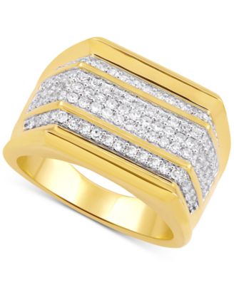 Macy's - Men's Diamond Multirow Ring (1 ct. t.w.) in 10k Gold