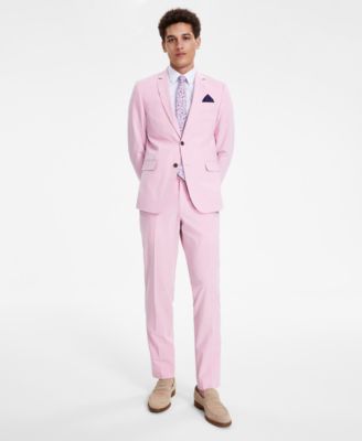 Nick Graham - Men's Slim Fit Stretch Solid Pink Suit