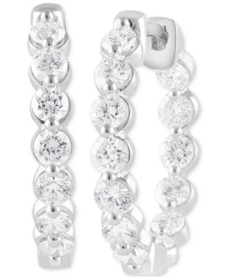 Badgley Mischka - Lab Grown Diamond Bezel In & Out Small Hoop Earrings (2 ct. t.w.)