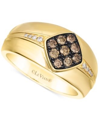 Le Vian - Men's Chocolate Diamond & Nude Diamond Cluster Ring (1/2 ct. t.w.) in 14k Gold
