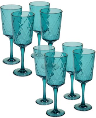 Certified International - Teal Diamond Acrylic 8-Pc. All-Purpose Goblet Set