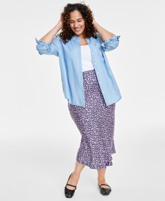 On 34th - Plus Size Chambray Shirt