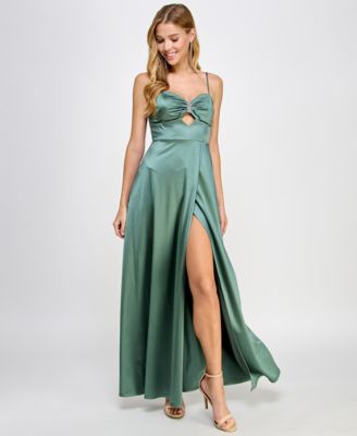 Jump - Juniors' Embellished Sweetheart-Neck Cutout Gown