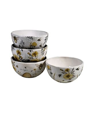 Certified International - Bee Sweet 4-Pc. Ice Cream Bowls asst.